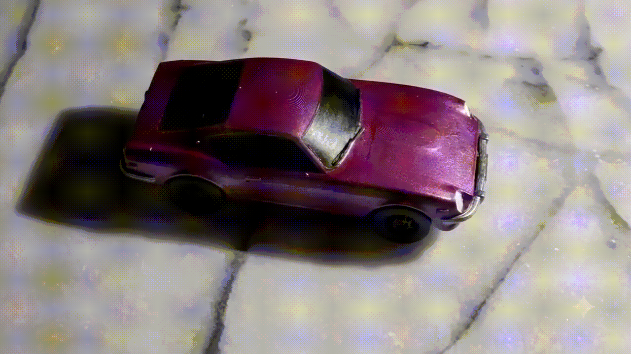 Garage 2 Shelf rotating resin car