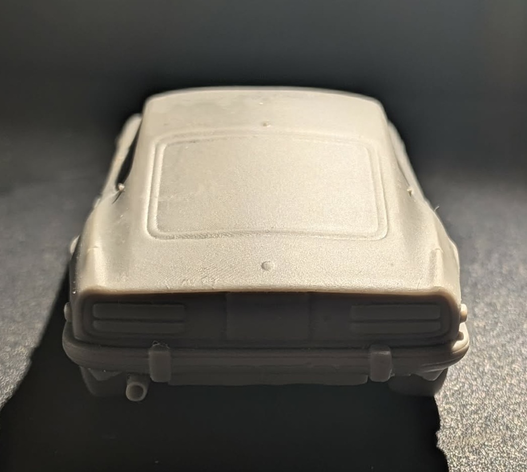 Back view unpainted resin car example